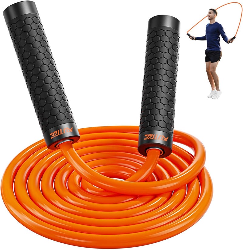 KUTIZE Jump Rope, Weighted Jump Rope for Men Women, Adjustable 1lb Heavy Skipping Ropes, Suitable for Boxing, Cardio, Home Fitness, Training Muscle, Home Gym Workout Equipment for Full Body Exercise - Image 1